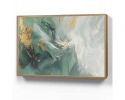 Wandlamp 90x60 cm - Oplaadbaar - Groen - Modern - Marmer - Abstract - Wandlampen binnen woonkamer - Slaapkamer lamp - Decoratieve nachtlamp - Vloerlamp draadloos