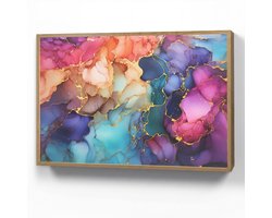 Wandlamp 90x60 cm - Oplaadbaar - Marmer - Kleurrijk - Kleuren - Abstract - Wandlampen binnen woonkamer - Slaapkamer lamp - Decoratieve nachtlamp - Vloerlamp draadloos