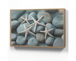 Wandlamp 90x60 cm - Oplaadbaar - Zeesterren - Stenen - Wit - Wandlampen binnen woonkamer - Slaapkamer lamp - Decoratieve nachtlamp - Vloerlamp draadloos