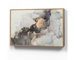 Wandlamp 90x60 cm - Oplaadbaar - Zwart - Marmer - Luxe - Goud - Wandlampen binnen woonkamer - Slaapkamer lamp - Decoratieve nachtlamp - Vloerlamp draadloos