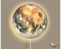 Wandlamp Aarde-nachtlamp-heelal-sfeerverlichting-kinderkamer-wandverlichting-40 diameter-incl fitting