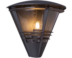 Wandlamp antraciet buitenlamp tuingevelverlichting, aluminium kunststof helder, E27, LxH 27 x 25 cm
