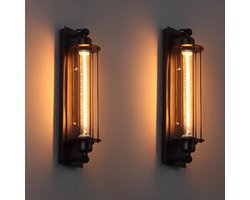 Wandlamp Binnen Industrieel | Zwart - Wandlamp - Ijzer - Vintage - Edison