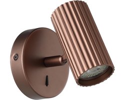 Wandlamp Binnen - Leeslamp Slaapkamer - Gericht Verlichten - Draaibare Spot - 11 cm Hoog - Brons