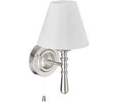 wandlamp binnen - met lampenkap - E14 - stof en metaal - 28 x 16 x 19 cm - zilver-wit