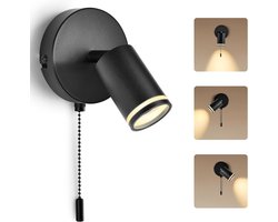 Wandlamp Binnen met Snoer - Wandlamp met Stekker voor Binnen - met Dimbare Schakelaar - Industrieel en Vintage - Slaapkamer Bedlampje