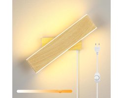 Wandlamp Binnen met Snoer - Wandlamp met Stekker voor Binnen - met Dimbare Schakelaar - Industrieel en Vintage - Slaapkamer Bedlampje