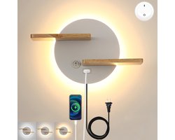 Wandlamp Binnen met Snoer - Wandlamp met Stekker voor Binnen - met Dimbare Schakelaar - Industrieel en Vintage - Slaapkamer Bedlampje