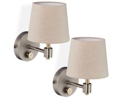 Wandlamp binnen - set van 2 - met schakelaar - dimbaar - e14