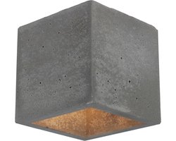 Wandlamp Blok - Spotlight Muurlamp - Buitenverlichting Tuin - Beton Metaal Glas - 13 x 13 x 13 cm