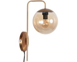 Wandlamp Bollique 4609BR bronskleurige wandlamp van glas en metaal, klassiek ontwerp, geschikt voor binnengebruik - Steinhauer