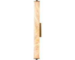Wandlamp Cilinder - Marmeren Verlichting - Sfeervol Huis - Natuursteen Design - 40 cm - Goud