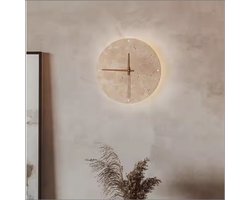 WandLamp- Clock form in Travertine