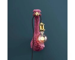Wandlamp - Dierenlamp Baby Struisvogel Franz Josef - H 35 cm - magenta