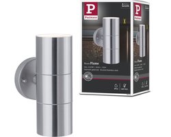 Wandlamp Flame IP44 60mm max. 2x10W 230V Edelstaal geborsteld edelstaal