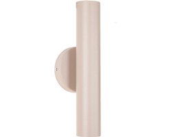 Wandlamp Genua | 2 lichts | zand / beige | Metaal | Ø 5,5 cm | 30cm hoog | 2x GU10 fitting | eetkamer / keuken / woonkamer / hal /slaapkamer | dimbaar | modern / sfeervol design | max 2x 5 Watt | up-down spotlight