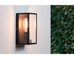 Wandlamp Glas - Modern Design - E27 Fitting - Waterdicht IP44 - Zwart
