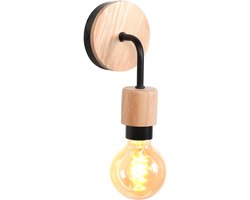 Wandlamp Industrieel E27 Wandlampen Vintage voor Badkamer Woonkamer Slaapkamer Zwart