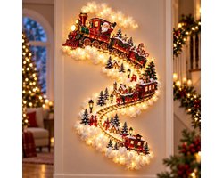 Wandlamp - Kerstversiering - Led Lights - Kerstthema - De Kerstman - Feestelijke sfeer - Verlichting - Lampjes Slinger - Led Lights - Geschikt voor kerstdiners, familiebijeenkomsten en feestjes tijdens de feestdagen - Verrassingscadeau - rood