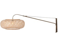 Wandlamp Maze-Natural 4744BR – Draaibaar, kantelbaar en uitschuifbaar – Metaal en bamboe – Ø60 cm – Steinhauer – Trendy binnenverlichting