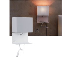 Wandlamp met plankje Merani E27 3000K 120lm 230V 2,5W dimbaar Grijs, Wit
