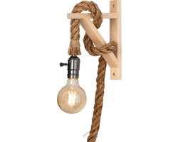 Wandlamp met touw - hout - touwlamp voor binnen