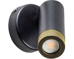 Wandlamp Miller | 1 lichts | zwart | metaal | Ø 8 cm | wandlamp | modern / sfeervol design