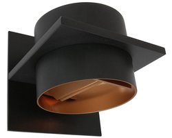 Wandlamp Muro 3366ZW Zwart met goudkleurige binnenkant, compact ontwerp van metaal en kunststof, modern stijl, Steinhauer, 12x12x14 cm