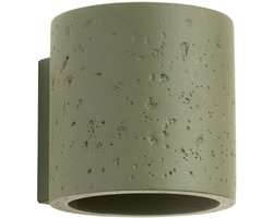 Wandlamp ORBIS - Sollux Lighting - IP20 - Olijfgroen beton behuizing - 10 x 12 x 10 cm - 1xG9 LED, exclusief lichtbron - Max. 8 W - Industriële wandlamp voor hal, entreehal en woonkamer