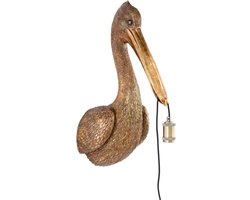 Wandlamp - Pelikaan - antiek brons - 33x28x63 cm - Light & Living - Pelican.