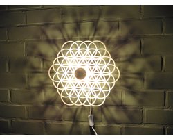 Wandlamp plafondlamp schaduwlamp Mandala Flower of life 36x33cm