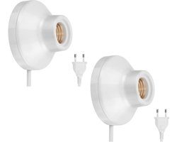 Wandlamp Porselein - Binnenverlichting - Decoratieve Verlichting - Met Schakelaar - 9x9x5.6cm - Wit
