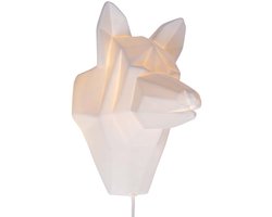 Wandlamp porselein wandlamp hond slaapkamerlamp kinderkamerlamp wit, E14 fitting, LxBxH 22x18x30 cm
