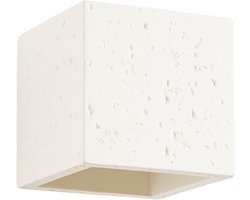 Wandlamp QUAD - Sollux Lighting - IP20 - Beige beton behuizing - 10 x 12 x 10 cm - 1xG9 LED, exclusief lichtbron - Max. 8 W - Industriële wandlamp voor hal, entreehal en woonkamer