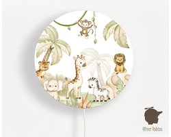 Wandlamp rond Savanna Joy Oliver Robins-sfeerverlichting-kinderkamer-jungle dieren-wandverlichting
