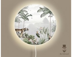 Wandlamp rond Tropical Tiger Sir Edward-sfeerverlichting-kinderkamer-jungle-wandverlichting-tijger