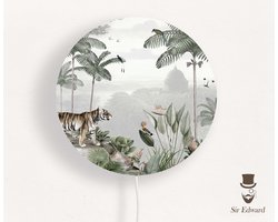 Wandlamp rond Tropical Tiger Sir Edward-sfeerverlichting-kinderkamer-jungle-wandverlichting-tijger