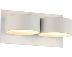Wandlamp satijn wit cirkel 2XG9/2,5W LED