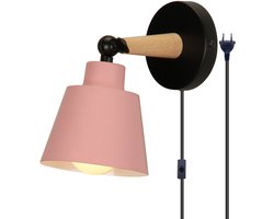 Wandlamp Slaapkamer Moderne Binnenwandlamp Verstelbare met Stekkerschakelaar Wandverlichting Woonkamer Roze