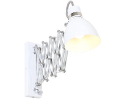 Wandlamp Steinhauer Spring 6290W Wit Metaal Draaibaar, Kantelbaar en Uitschuifbaar Voor Binnen