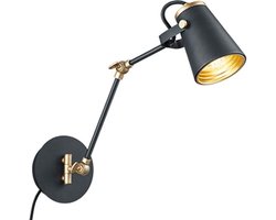 Wandlamp TRIO Leuchten Edward - Zwart