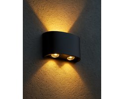 Wandlamp - Up en Down verlichting - Warm wit LED - Waterdicht - 4 W - Binnen EN Buiten - Sfeerverlichting