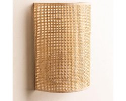 Wandlamp van gevlochten Rotan met natuurlijke uitstraling