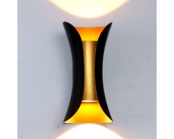 Wandlamp voor binnen 10W, moderne wandlamp voor buiten, op- en neerwaarts, metaal, 3000K warm wit, decoratief voor binnen, slaapkamer, huis, hal, woonkamer
