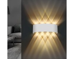 Wandlamp voor Binnen en Buiten - 22 x 8 x 5 cm, LED, Warmwit 3000 K, IP65 Waterdicht, 8 W voor Woonkamer