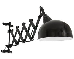 Wandlamp Yorkshire 7774 Zwart E27 fitting - Draaibaar, kantelbaar en uitschuifbaar, metaal en kunststof - Steinhauer, industrieel, voor binnen gebruik