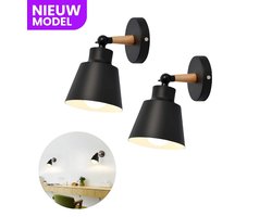 Wandlampen - Set van 2 - Zwart - 2700K Warm Wit Licht - Weerbestendige Wandverlichting voor Binnen en Buiten - Duurzame Muurlampen voor Buitenverlichting