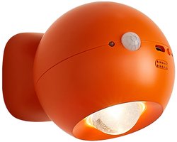 Wandleeslamp met 3 kleurtemperaturen en 3 helderheidsniveaus, oplaadbare batterij, 360° draaibare drukknopschakelaar, geschikt voor kinderkamers, naast het bed of in de kast. / Oranje