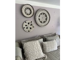 Wandmanden Set XL – 3 stuks (2x 80 cm, 1x 70 cm) – Handgemaakt in Lombok – Wanddecoratie – Made in Indonesia