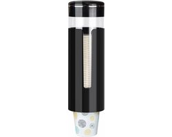 Wandmontage bekerdispenser voor 4-7 oz wegwerpbekers zwart - ideaal voor badkamer, kantoor, sportschool